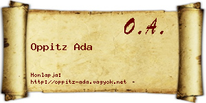 Oppitz Ada névjegykártya